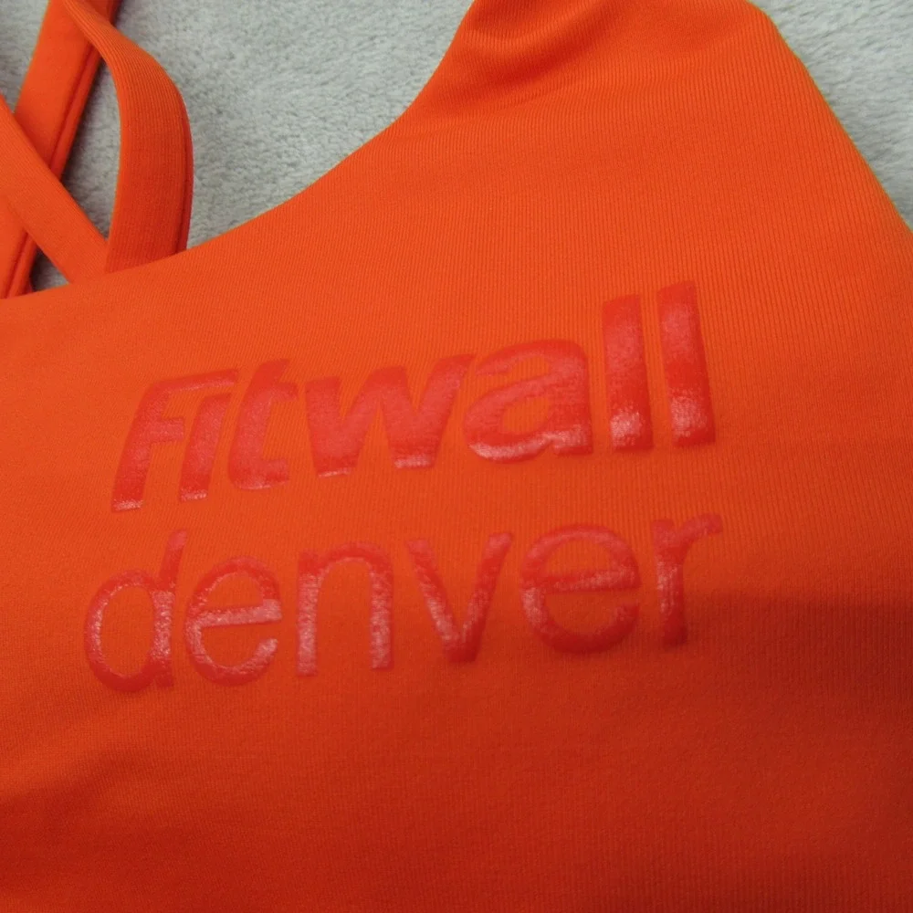 Lululemon Sports Bra‎ Womens 2 Orange Fitwall Denver Energy Longline Padded